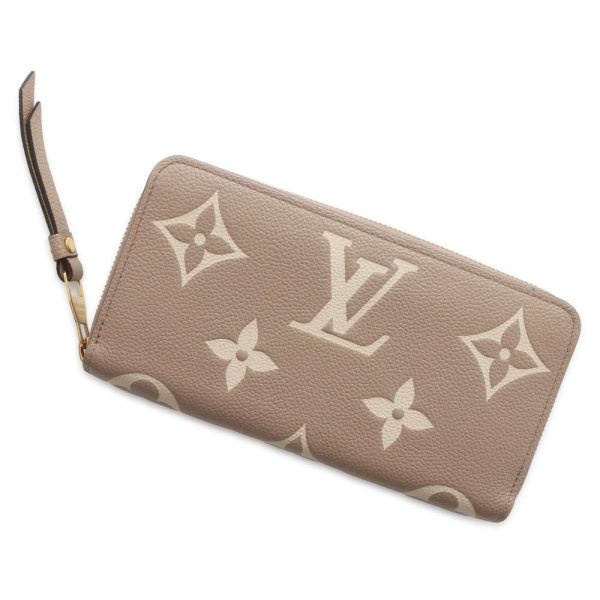 9533882 01 Louis Vuitton Round Zipper Long Wallet Tourterelle Crème