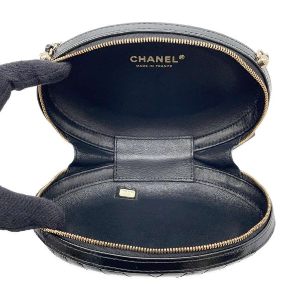 9535923 05 Chanel Chain Shoulder Bag La Pausa V Stitch Leather Black