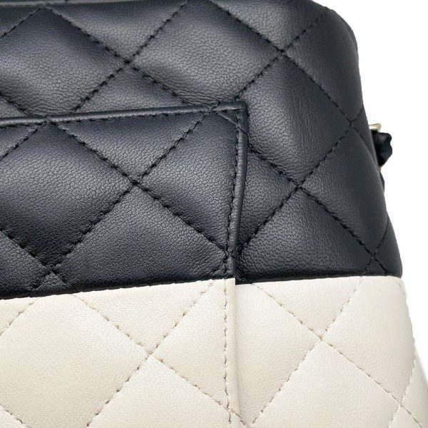 9536012 10 Chanel Chain Shoulder Bag Matelasse Coco Mark Lambskin Bicolor Black White