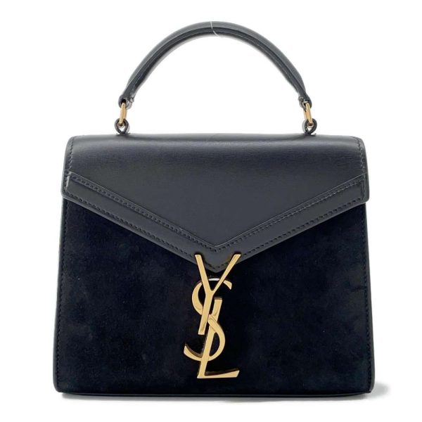 9537064 01 Saint Laurent Paris Cassandra Suede Shoulder Bag Black