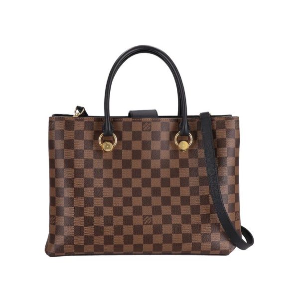 95487 2 Louis Vuitton River Side Damier Ebene Bag Brown