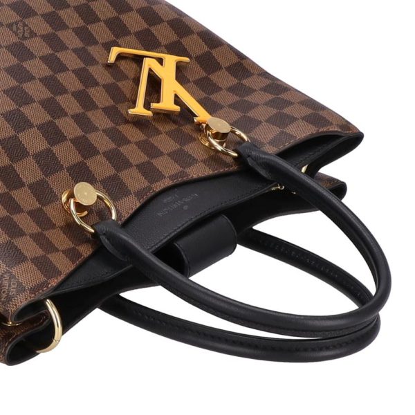 95487 6 Louis Vuitton River Side Damier Ebene Bag Brown