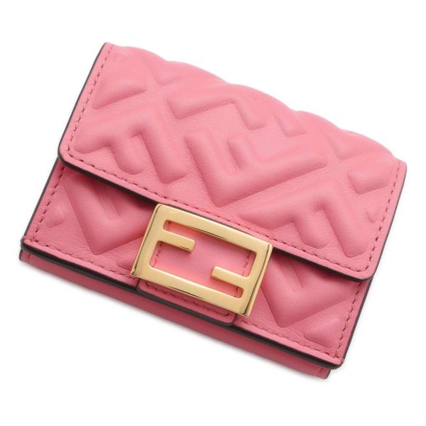 9549067 01 FENDI Baguette Micro Zucca Folding Trifold Wallet