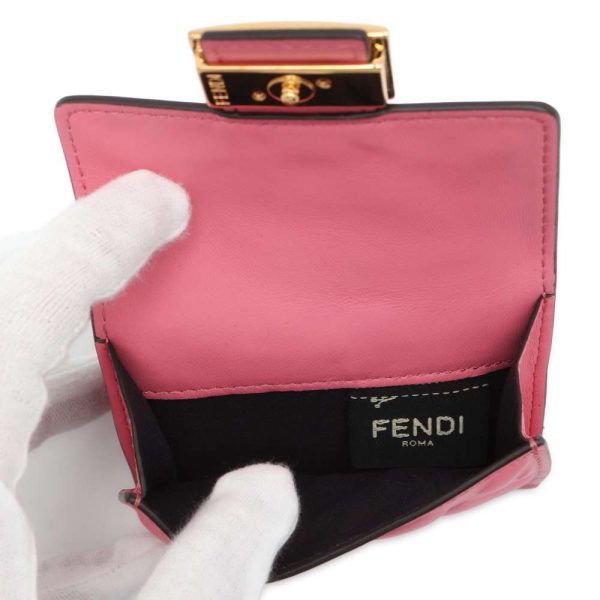 9549067 06 FENDI Baguette Micro Zucca Folding Trifold Wallet