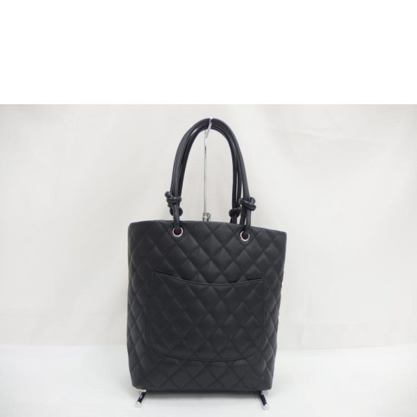 95575 2 Chanel Cambon Line Tote Bag Black