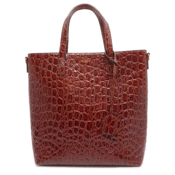 9566958 01 Saint Laurent Paris Toy Shopping Leather Tote Bag Brown