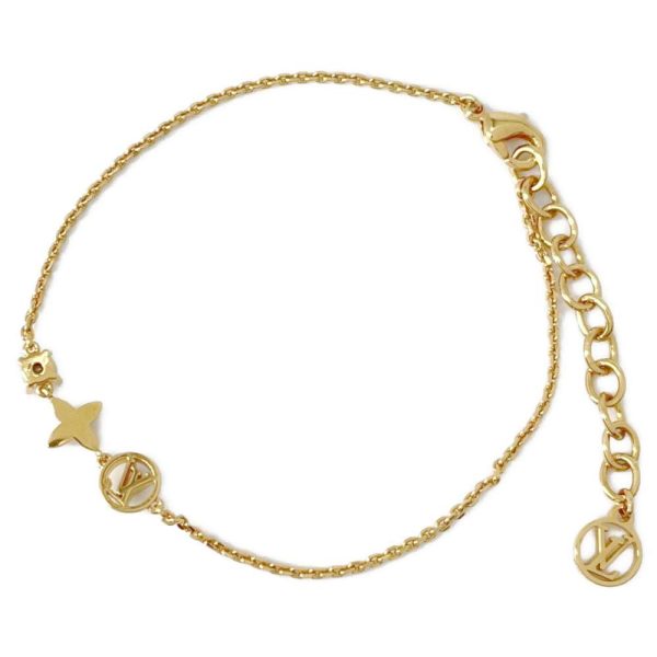 9580831 03 LOUIS VUITTON Circle Strass Monogram Flower Bracelet Gold