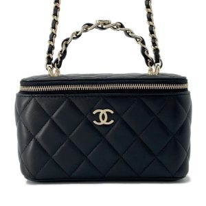 9587687 01 Chanel Deca Matelasse Large Handbag 30 Black