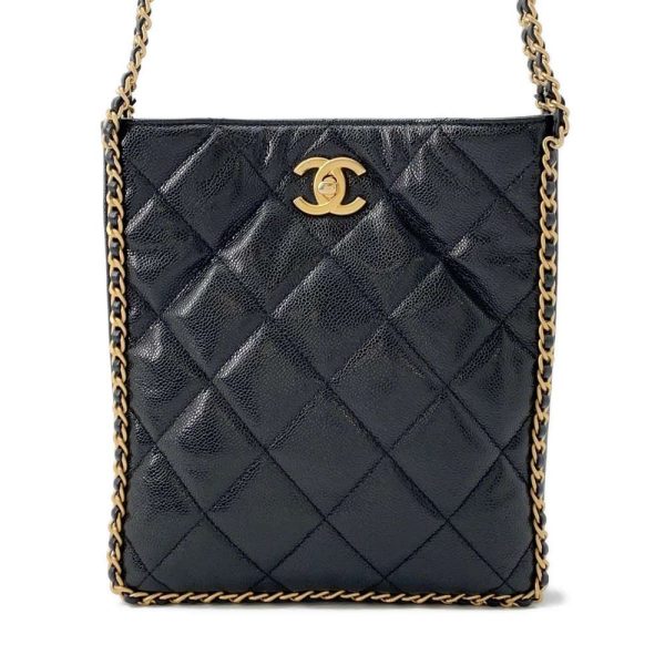 9587694 01 Chanel Chain Shoulder Bag Cocomark Matelasse Caviar Skin