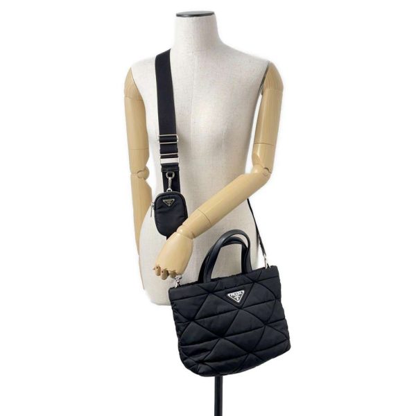 9590236 05 Prada Padded 2way Shoulder Bag Black