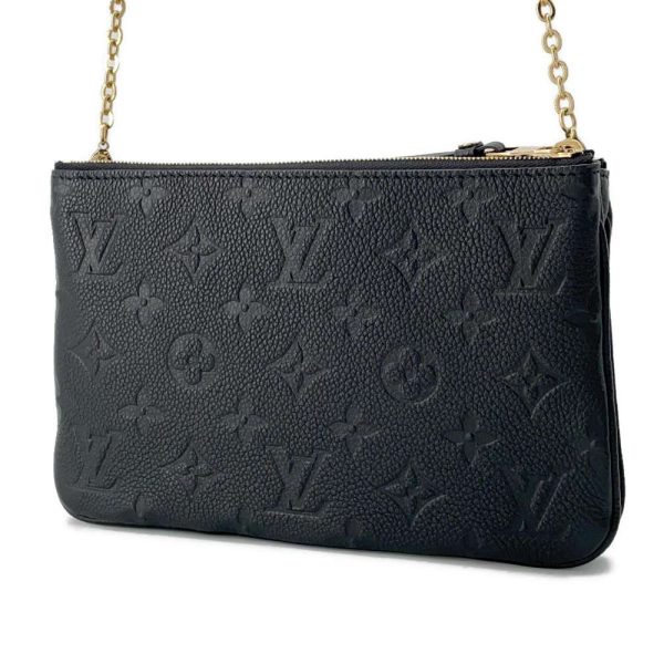 9592179 02 Louis Vuitton Pochette Double Zip Chain Shoulder Bag Noir