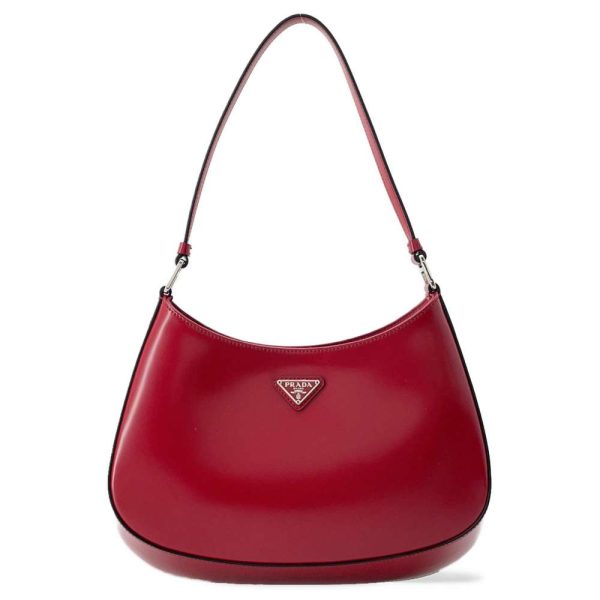 9598607 01 Prada Cleo Brushed Shoulder Bag Red