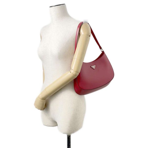 9598607 04 Prada Cleo Brushed Shoulder Bag Red