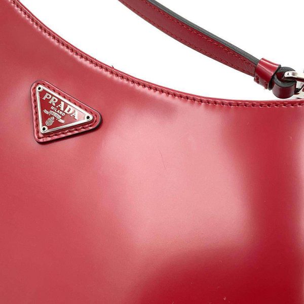 9598607 07 Prada Cleo Brushed Shoulder Bag Red