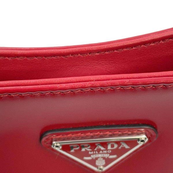 9598607 09 Prada Cleo Brushed Shoulder Bag Red