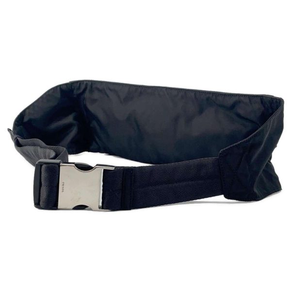 9605084 02 Prada Logo Tessuto Waist Body Bag Black