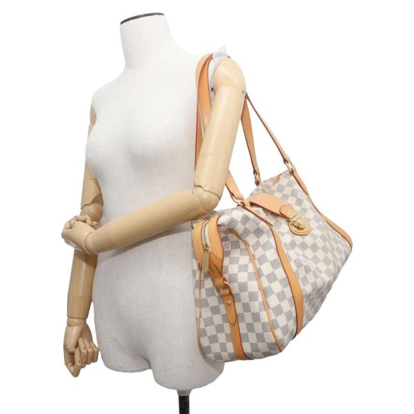 9605619 04 Louis Vuitton Damier Azur Streza PM Shoulder Bag Beige