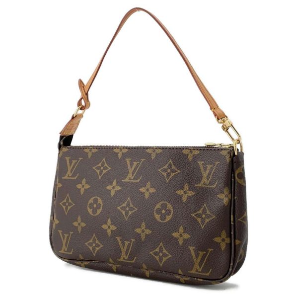 9605701 02 Louis Vuitton Monogram Pochette Pouch handbag Brown