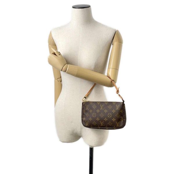 9605701 04 Louis Vuitton Monogram Pochette Pouch handbag Brown