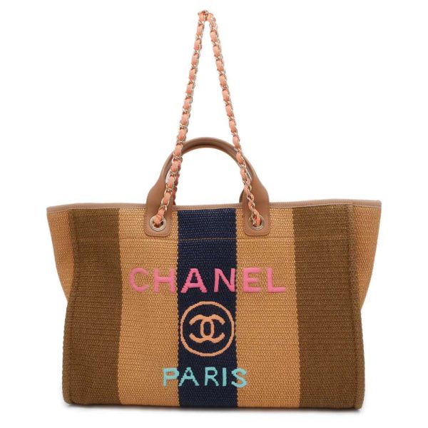 9606296 01 Chanel Chain Tote Bag Logo Canvas