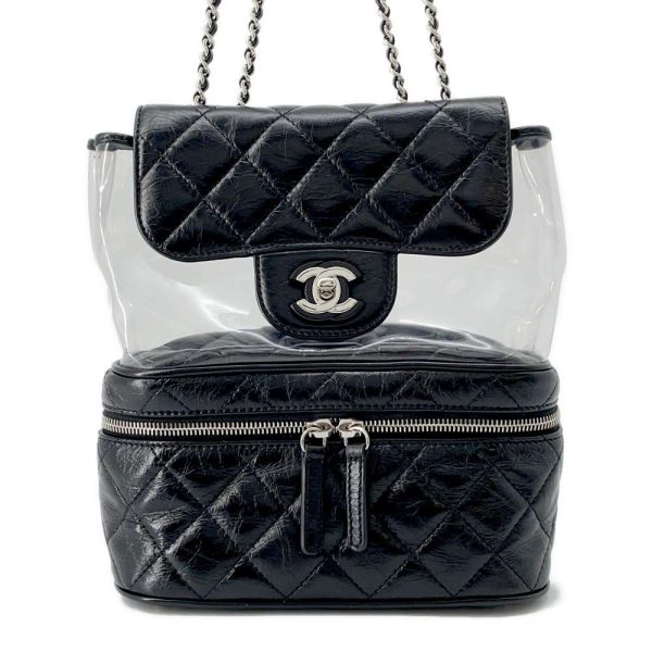 9606364 01 Chanel Chain Shoulder Bag Matelasse Coco Mark Clear Vinyl