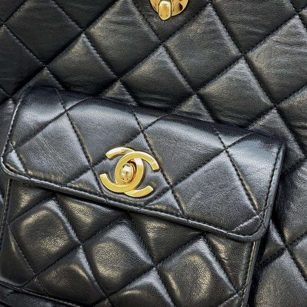 9606395 12 Chanel Rucksack Matelasse Lambskin Black