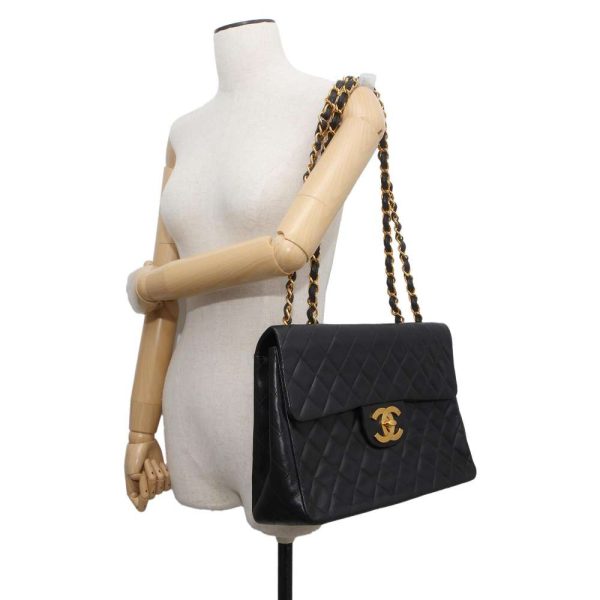 9606418 04 Chanel Chain Shoulder Bag Matelasse Lambskin Black