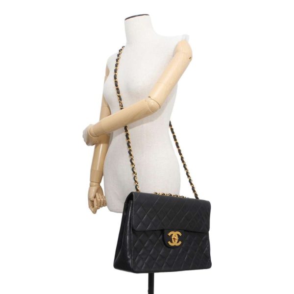 9606418 05 Chanel Chain Shoulder Bag Matelasse Lambskin Black