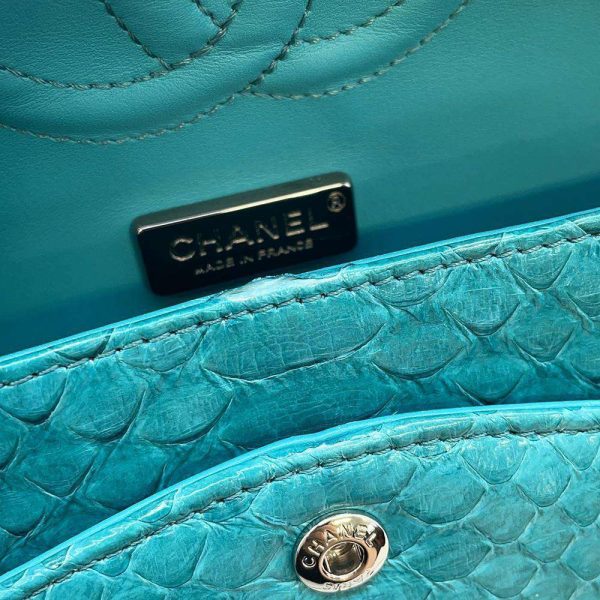 9606432 09 Chanel Chain Shoulder Bag Coco Mark Python Blue