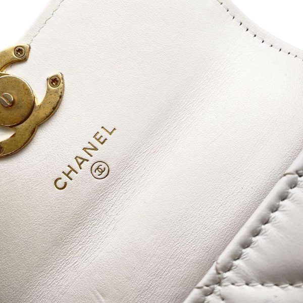 9606807 10 Chanel Micro Mini Matelasse Coco Mark Shoulder Bag White