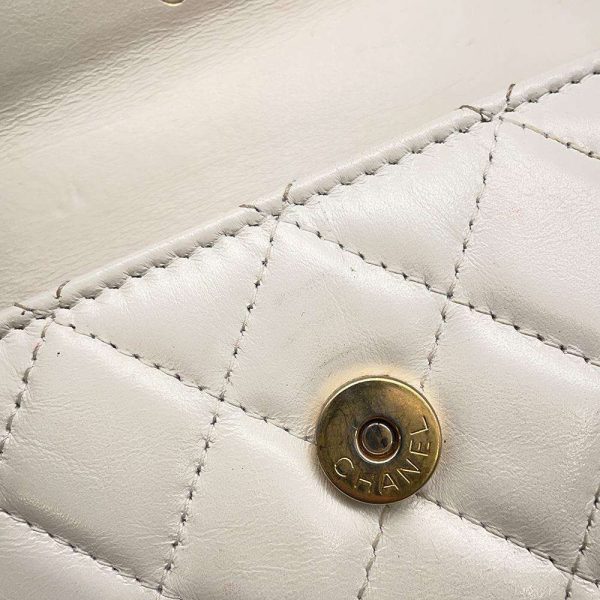 9606807 13 Chanel Micro Mini Matelasse Coco Mark Shoulder Bag White