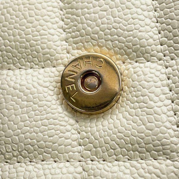 9606920 08 Chanel Chain Shoulder Bag Mini Matelasse Caviar White