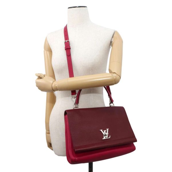 9607842 04 Louis Vuitton Lock Me 2way Shoulder Bag Bordeaux Pink