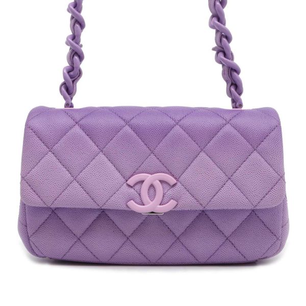 9610163 01 Chanel Shoulder Bag Matelasse Coco Mark Mini Flap Caviar Skin