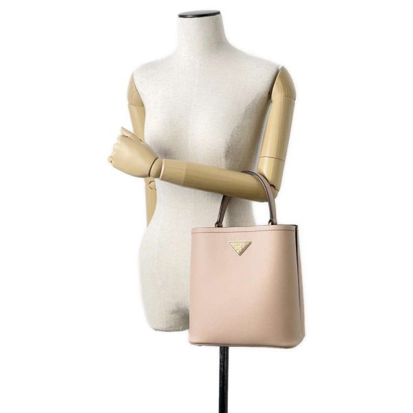 9622302 04 Prada Handbag Pannier 2way Shoulder Pink Beige