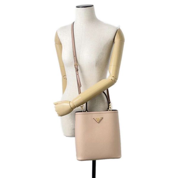 9622302 05 Prada Handbag Pannier 2way Shoulder Pink Beige