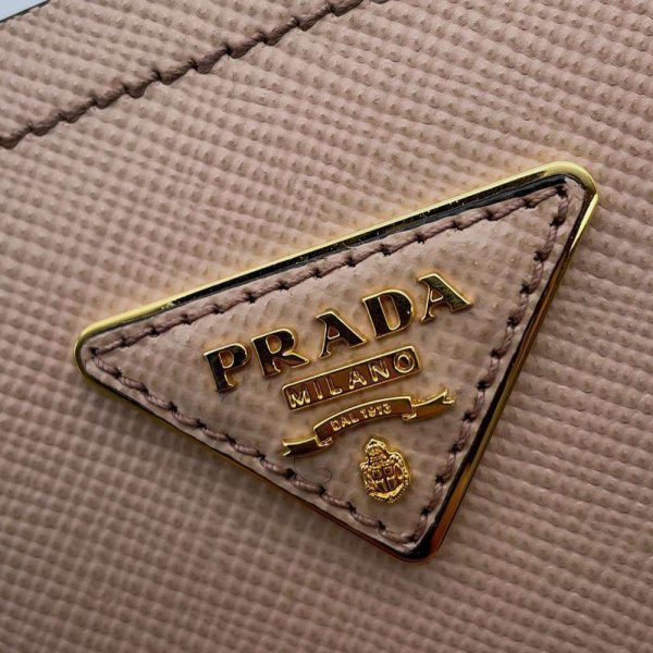 9622302 13 Prada Handbag Pannier 2way Shoulder Pink Beige