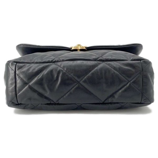 9622456 03 Chanel Chain Shoulder Bag 19 Maxi Flap Lambskin Black