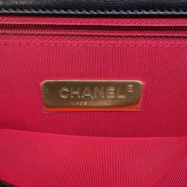 9622456 12 Chanel Chain Shoulder Bag 19 Maxi Flap Lambskin Black