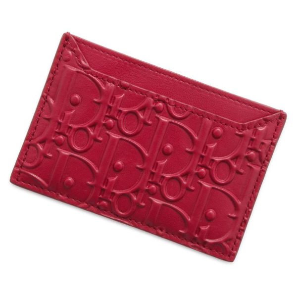 9627321 01 Christian Dior Card Case Leather Red