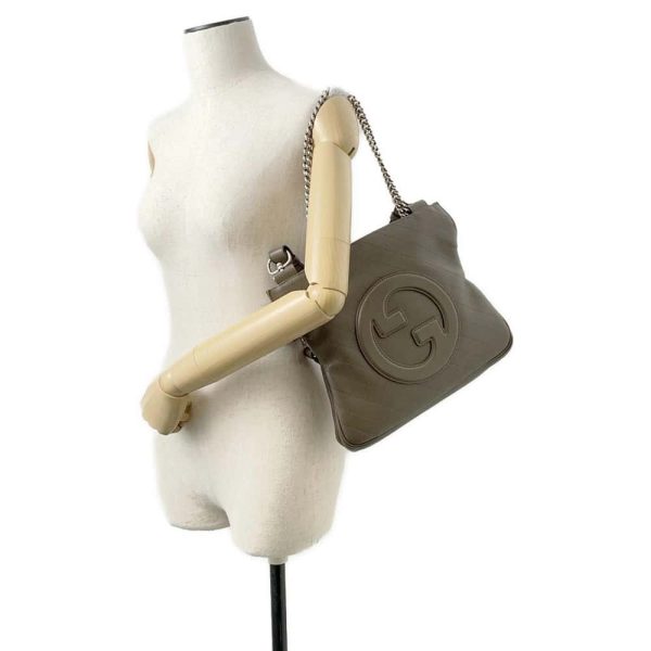 9645660 05 Gucci Tote Blondie Small Chain Shoulder Bag Khaki