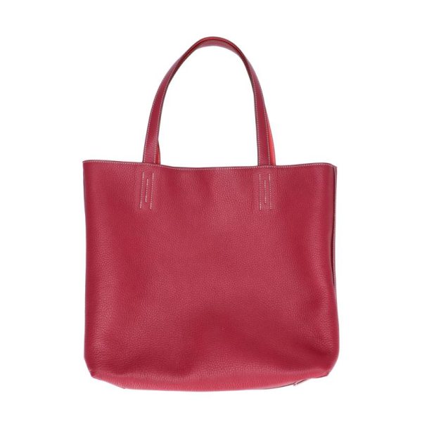 97468 3 Hermes Taurillon Clemence Tote Bag Red