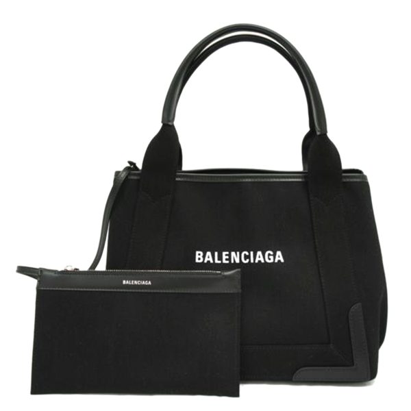 98825 1 Balenciaga Navy Cabas Canvas Bag Blue