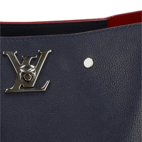 99065 7 Louis Vuitton Lock Me Bucket Bag Marine Rouge