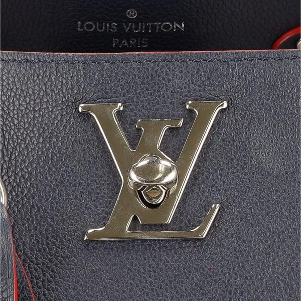 99065 8 Louis Vuitton Lock Me Bucket Bag Marine Rouge