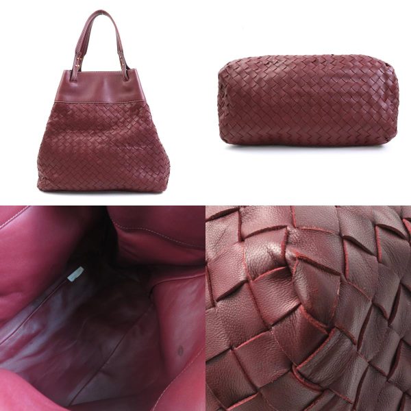 99636g 2 c Bottega Veneta Handbag Intrecciato Leather Bordeaux