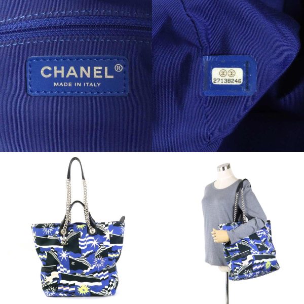 99686g 10 c Chanel 2019 Cruise Collection Canvas Handbag Blue