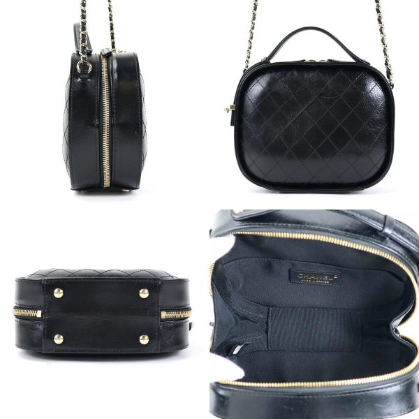 99727g 1 c Chanel Coco Mark Leather Crossbody Shoulder Bag Black