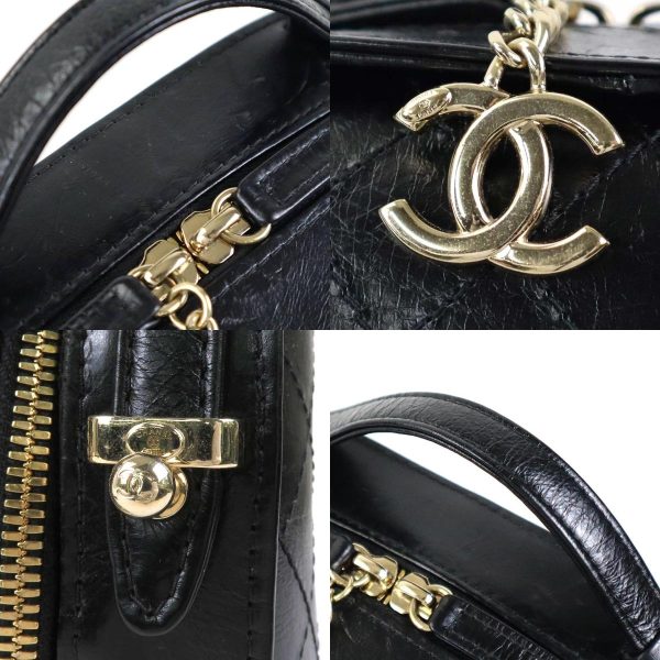 99727g 9 c Chanel Coco Mark Leather Crossbody Shoulder Bag Black