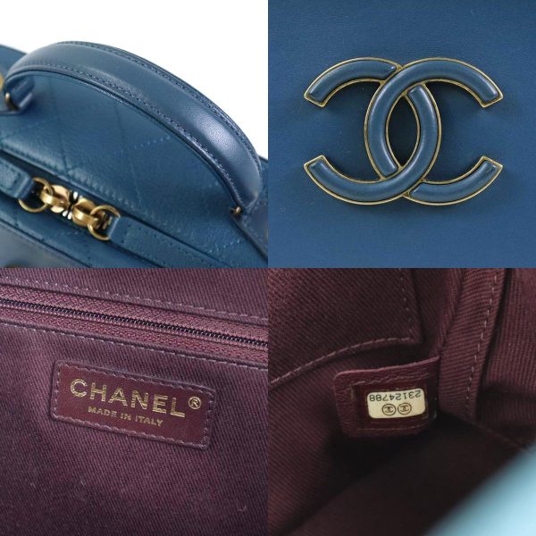 99728a 9 c Chanel Coco Mark Leather Shoulder Bag Blue